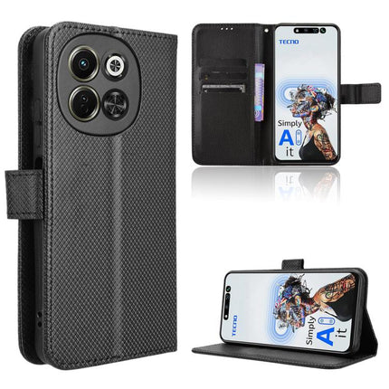 Diamond Texture Leather Phone Case, For Tecno Camon 30S 4G / 30S Pro 4G, For Tecno Pova 6 Neo 5G / Spark 30 5G, For Tecno Spark 30 Pro 4G, For Tecno Spark 30 4G