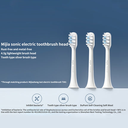 Original Xiaomi Mijia 3pcs Brush Head Standard Type for Sonic Electric Toothbrush T301 / T302, T301 & T302 Brush (White), T301 & T302 Brush (Black)