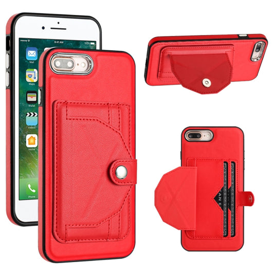 Shockproof Leather Phone Case with Card Holder, For iPhone 6 Plus/7 Plus/8 Plus