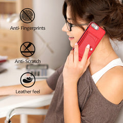 Shockproof Leather Phone Case with Card Holder, For iPhone 6 Plus/7 Plus/8 Plus