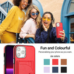 Shockproof Leather Phone Case with Card Holder, For iPhone 15 Pro Max, For iPhone 14, For iPhone 15 Pro, For iPhone 14 Plus, For iPhone 14 Pro