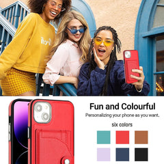 Shockproof Leather Phone Case with Card Holder, For iPhone 15 Plus, For iPhone 15, For iPhone 14 Pro Max, For iPhone 13, For iPhone 13 Pro