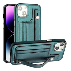 Shockproof Leather Phone Case with Wrist Strap, For iPhone 15 Pro Max, For iPhone 14, For iPhone 14 Plus, For iPhone 15 Pro, For iPhone 15 Plus