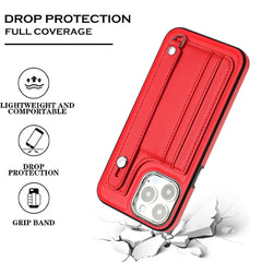 Shockproof Leather Phone Case with Wrist Strap, For iPhone 14 Pro, For iPhone 14 Pro Max, For iPhone 15, For iPhone 13, For iPhone 13 Pro