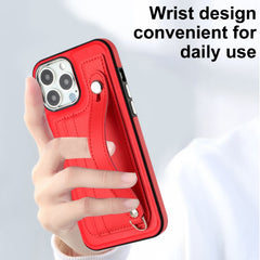 Shockproof Leather Phone Case with Wrist Strap, For iPhone 14 Pro, For iPhone 14 Pro Max, For iPhone 15, For iPhone 13, For iPhone 13 Pro