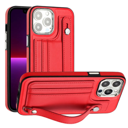 Shockproof Leather Phone Case with Wrist Strap, For iPhone 15 Plus, For iPhone 14 Pro, For iPhone 15, For iPhone 14 Pro Max