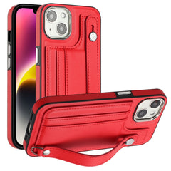 Shockproof Leather Phone Case with Wrist Strap, For iPhone 15 Plus, For iPhone 15, For iPhone 14 Pro Max, For iPhone 13, For iPhone 13 Pro