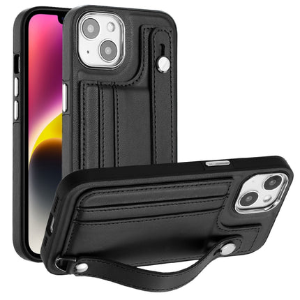 Shockproof Leather Phone Case with Wrist Strap, For iPhone 13, For iPhone 13 Pro, For iPhone 13 Pro Max, For iPhone 12 / 12 Pro
