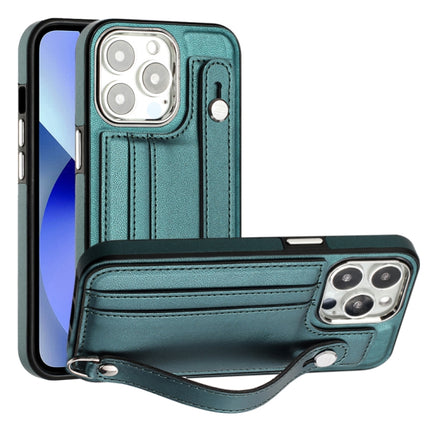 Shockproof Leather Phone Case with Wrist Strap, For iPhone 13, For iPhone 13 Pro, For iPhone 13 Pro Max, For iPhone 12 / 12 Pro