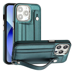 Shockproof Leather Phone Case with Wrist Strap, For iPhone 14 Pro, For iPhone 14 Pro Max, For iPhone 15, For iPhone 13, For iPhone 13 Pro