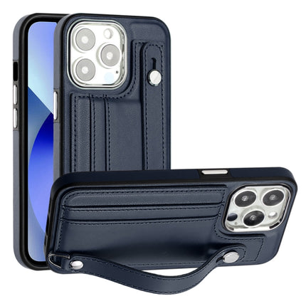 Shockproof Leather Phone Case with Wrist Strap, For iPhone 13, For iPhone 13 Pro, For iPhone 13 Pro Max, For iPhone 12 / 12 Pro
