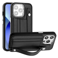 Shockproof Leather Phone Case with Wrist Strap, For iPhone 14 Pro, For iPhone 14 Pro Max, For iPhone 15, For iPhone 13, For iPhone 13 Pro