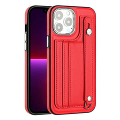 Shockproof Leather Phone Case with Wrist Strap, For iPhone 13 Pro Max, For iPhone 12 / 12 Pro, For iPhone 12 Pro Max, For iPhone 11, For iPhone 11 Pro