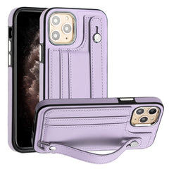 Shockproof Leather Phone Case with Wrist Strap, For iPhone 13 Pro Max, For iPhone 12 / 12 Pro, For iPhone 12 Pro Max, For iPhone 11, For iPhone 11 Pro