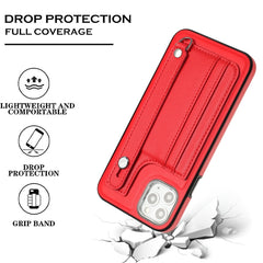 Shockproof Leather Phone Case with Wrist Strap, For iPhone 11 Pro Max, For iPhone XS Max, For iPhone XR, For iPhone X / XS, For iPhone SE 2022/SE 2020/6/7/8