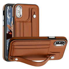 Shockproof Leather Phone Case with Wrist Strap, For iPhone 11 Pro Max, For iPhone XS Max, For iPhone XR, For iPhone X / XS, For iPhone SE 2022/SE 2020/6/7/8