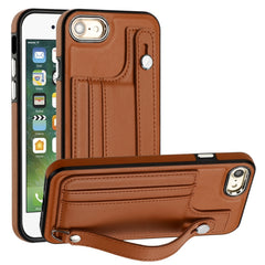 Shockproof Leather Phone Case with Wrist Strap, For iPhone 11 Pro Max, For iPhone XS Max, For iPhone XR, For iPhone X / XS, For iPhone SE 2022/SE 2020/6/7/8