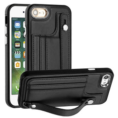 Shockproof Leather Phone Case with Wrist Strap, For iPhone 11 Pro Max, For iPhone XS Max, For iPhone XR, For iPhone X / XS, For iPhone SE 2022/SE 2020/6/7/8