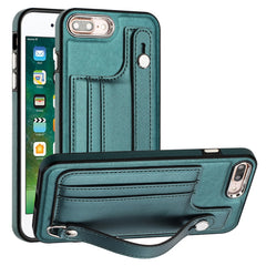 Shockproof Leather Phone Case with Wrist Strap, For iPhone 6 Plus/7 Plus/8 Plus