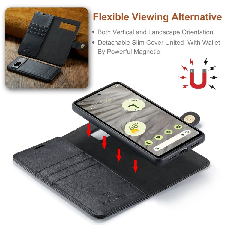 DG.MING Crazy Horse Texture Detachable Magnetic Leather Phone Case, For Google Pixel 7A