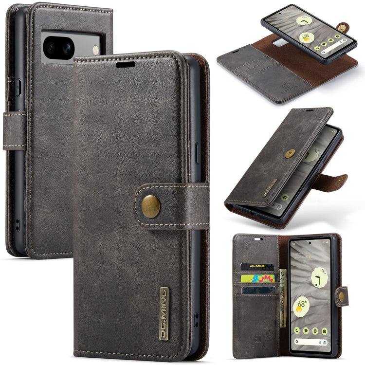 DG.MING Crazy Horse Texture Detachable Magnetic Leather Phone Case, For Google Pixel 7A