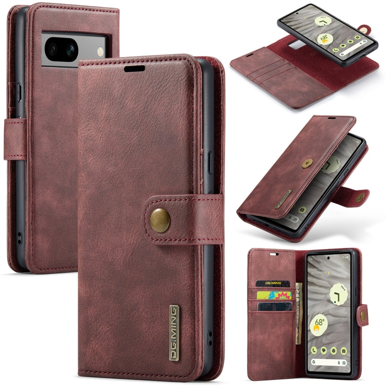 DG.MING Crazy Horse Texture Detachable Magnetic Leather Phone Case, For Google Pixel 7A
