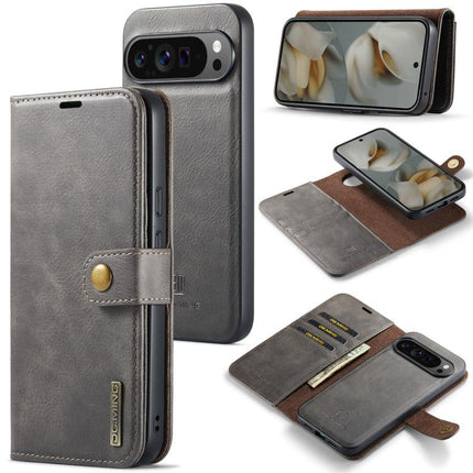 DG.MING Crazy Horse Texture Detachable Magnetic Leather Phone Case, For Google Pixel 10 Pro XL, For Google Pixel 10 / 10 Pro, For Google Pixel 9a, For Google Pixel 8a