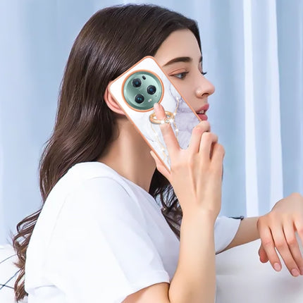Electroplating Marble IMD TPU Phone Case with Ring Holder