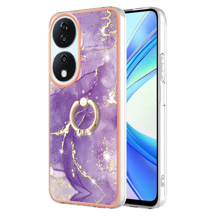 Electroplating Marble IMD TPU Phone Case with Ring Holder, For Honor X6b, For Honor 200 Lite Global, For Honor X7b 4G / 5G, For Honor X8b