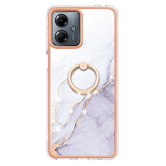 Electroplating Marble IMD TPU Phone Case with Ring Holder