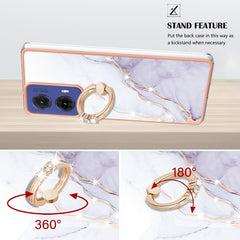 Electroplating Marble IMD TPU Phone Case with Ring Holder