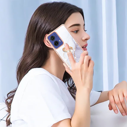 Electroplating Marble IMD TPU Phone Case with Ring Holder
