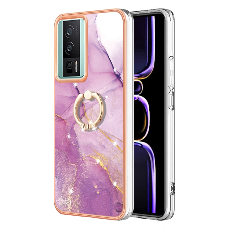 Electroplating Marble IMD TPU Phone Case with Ring Holder