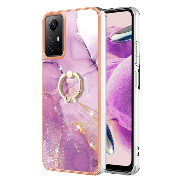 Electroplating Marble IMD TPU Phone Case with Ring Holder