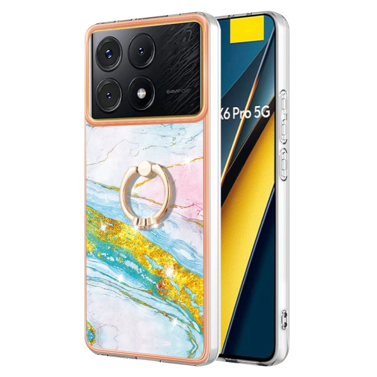Electroplating Marble IMD TPU Phone Case with Ring Holder