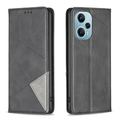 Rhombus Texture Magnetic Leather Phone Case, For Xiaomi 13T / 13T Pro / Redmi K60 Ultra, For Xiaomi Redmi K70 / K70 Pro, For Xiaomi Redmi 12 4G, For Xiaomi Poco F5 5G / Redmi Note 12 Turbo, For Xiaomi Redmi Note 12S 4G / Note 11