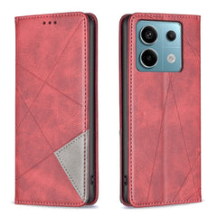 Rhombus Texture Magnetic Leather Phone Case, For Xiaomi Redmi K70E, For Xiaomi Redmi Note 13, For Xiaomi Redmi 13C, For Xiaomi Redmi Note 13 Pro+ 5G, For Xiaomi Redmi Note 13 Pro 5G