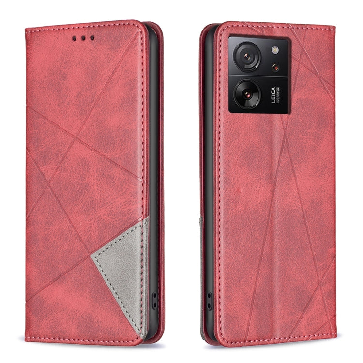 Rhombus Texture Magnetic Leather Phone Case, For Xiaomi 13T / 13T Pro / Redmi K60 Ultra, For Xiaomi Redmi K70 / K70 Pro, For Xiaomi Redmi 12 4G, For Xiaomi Poco F5 5G / Redmi Note 12 Turbo, For Xiaomi Redmi Note 12S 4G / Note 11