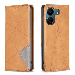 Rhombus Texture Magnetic Leather Phone Case, For Xiaomi Redmi K70E, For Xiaomi Redmi Note 13, For Xiaomi Redmi 13C, For Xiaomi Redmi Note 13 Pro+ 5G, For Xiaomi Redmi Note 13 Pro 5G