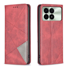 Rhombus Texture Magnetic Leather Phone Case, For Xiaomi 13T / 13T Pro / Redmi K60 Ultra, For Xiaomi Redmi K70 / K70 Pro, For Xiaomi Redmi 12 4G, For Xiaomi Poco F5 5G / Redmi Note 12 Turbo, For Xiaomi Redmi Note 12S 4G / Note 11