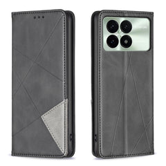 Rhombus Texture Magnetic Leather Phone Case, For Xiaomi 13T / 13T Pro / Redmi K60 Ultra, For Xiaomi Redmi K70 / K70 Pro, For Xiaomi Redmi 12 4G, For Xiaomi Poco F5 5G / Redmi Note 12 Turbo, For Xiaomi Redmi Note 12S 4G / Note 11