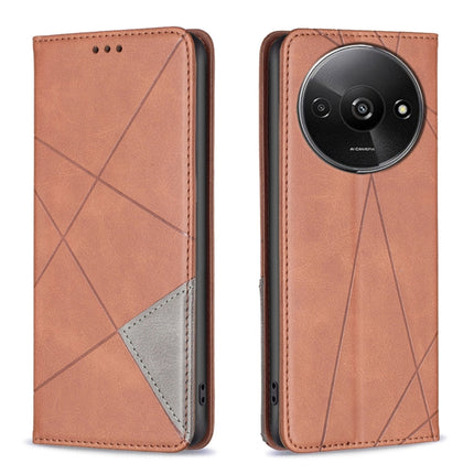Rhombus Texture Magnetic Leather Phone Case, For Xiaomi Poco M6 4G / Redmi 13 4G, For Xiaomi Redmi Note 13 Pro 4G Global, For Xiaomi Poco M6 Pro 4G, For Xiaomi Redmi A3