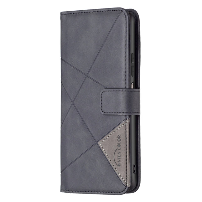 Magnetic Buckle Rhombus Texture Leather Phone Case