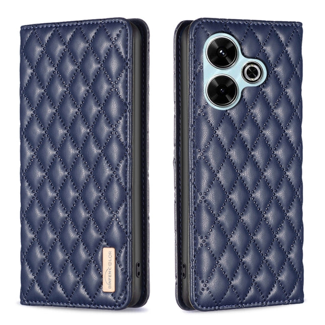 Diamond Lattice Magnetic Leather Flip Phone Case, For Xiaomi Poco M6 4G / Redmi 13 4G, For Xiaomi Redmi Note 13 Pro 4G Global, For Xiaomi Poco M6 Pro 4G, For Xiaomi Redmi A3