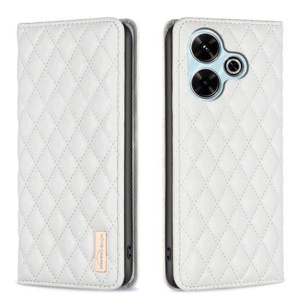 Diamond Lattice Magnetic Leather Flip Phone Case, For Xiaomi Poco M6 4G / Redmi 13 4G, For Xiaomi Redmi Note 13 Pro 4G Global, For Xiaomi Poco M6 Pro 4G, For Xiaomi Redmi A3