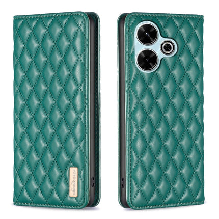 Diamond Lattice Magnetic Leather Flip Phone Case, For Xiaomi Poco M6 4G / Redmi 13 4G, For Xiaomi Redmi Note 13 Pro 4G Global, For Xiaomi Poco M6 Pro 4G, For Xiaomi Redmi A3