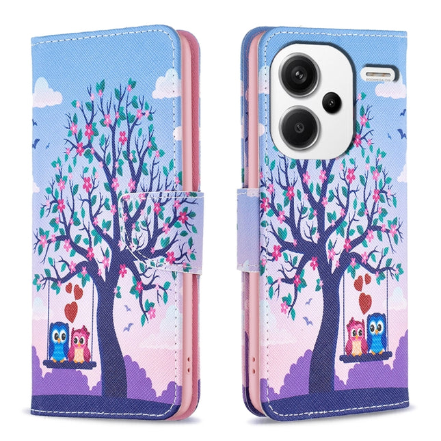 Colored Drawing Pattern Leather Phone Case, For Xiaomi Redmi Note 13 Pro+ 5G, For Xiaomi Redmi Note 13 Pro 5G