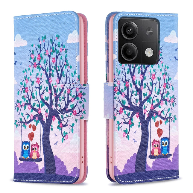 Colored Drawing Pattern Leather Phone Case, For Xiaomi Redmi Note 13, For Xiaomi Redmi Note 13 4G Global