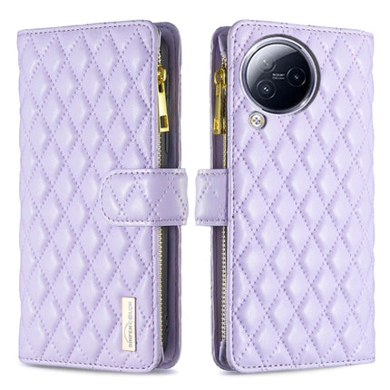 Diamond Lattice Zipper Wallet Leather Flip Phone Case, For Xiaomi Redmi 12 4G, For Xiaomi Poco F5 5G / Redmi Note 12 Turbo, For Xiaomi Redmi Note 12S 4G / Note 11, For Xiaomi Civi 3 5G
