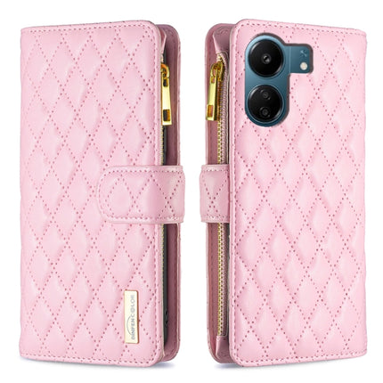Diamond Lattice Zipper Wallet Leather Flip Phone Case, For Xiaomi Redmi K70E, For Xiaomi Redmi 13C, For Xiaomi 13T / 13T Pro / Redmi K60 Ultra, For Xiaomi Redmi K70 / K70 Pro